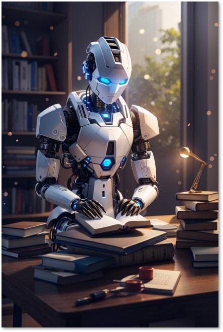 robot in library